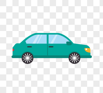 汽车绿色出租车矢量简约元素高清图片