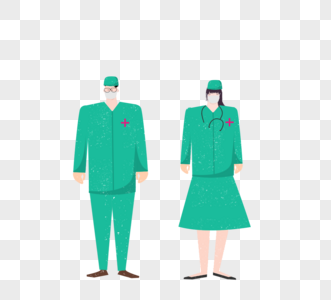 卡通战斗军医穿绿色服装图图片