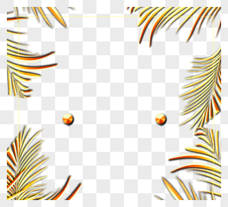 金色质感热带植物几何边框图片