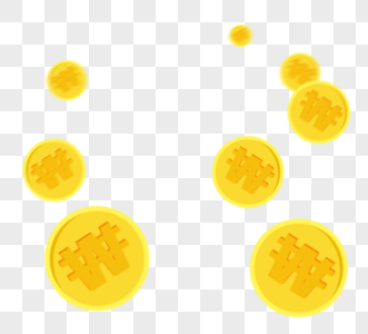 金黄色硬币贸易元素图片
