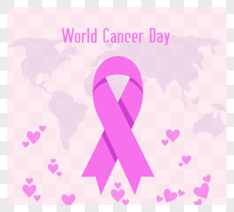 紫色爱世界癌症日爱健康医疗丝带图片
