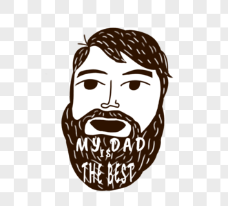 手绘大胡子父亲形象图片素材