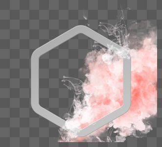 粉色几何动感烟雾边框图片