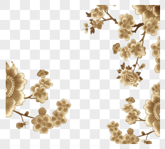 手绘花朵树枝元素图片