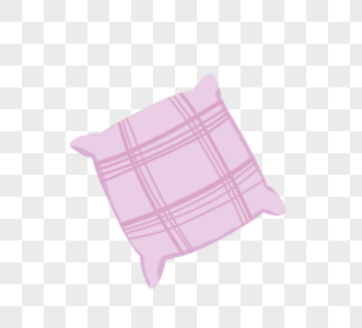 卡通粉色可爱枕头线描手绘图片素材