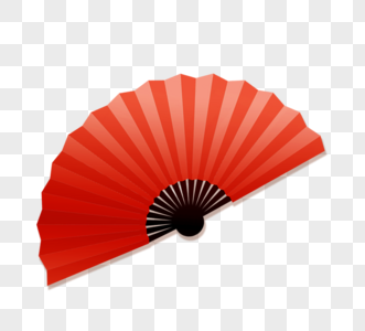 红色扇子剪纸风中国风图片