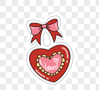 情人节蝴蝶结标签图片