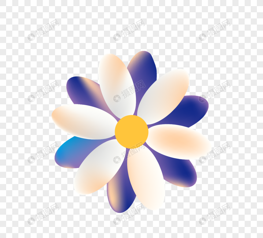 彩色花手绘花卡通花元素素材下载 正版素材 摄图网