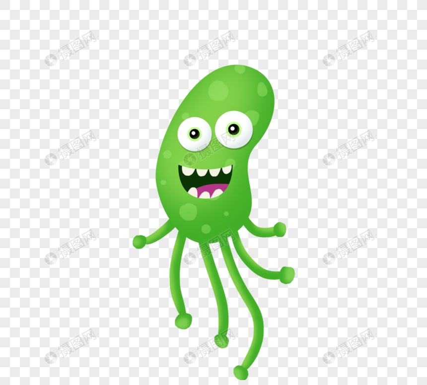 绿色章鱼病毒病菌细菌图片