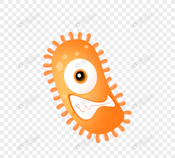 橙色调皮病毒可爱病毒图片