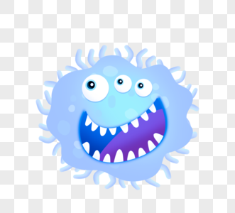 蓝色开心病毒病菌细菌图片素材