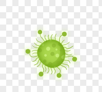 绿色毛球病菌细菌卡通病毒高清图片