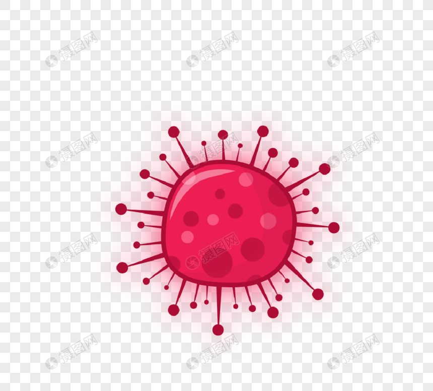 红色圆形病菌细菌卡通病毒图片
