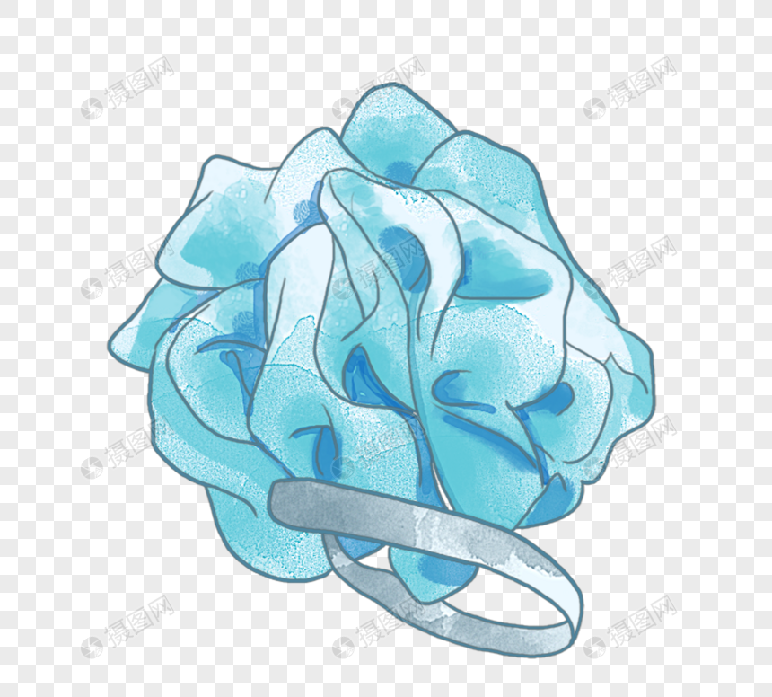 手绘创意洗澡浴球扁平化