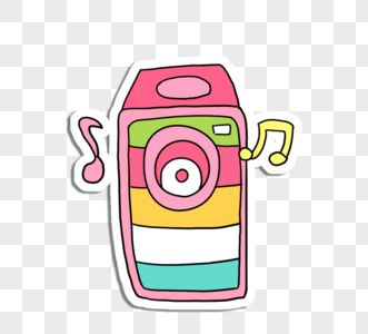 一个彩色卡通线条音响图片素材