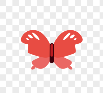 红色卡通风格蝴蝶图片