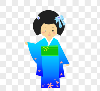 日式传统妇女服饰和服卡通人物图片