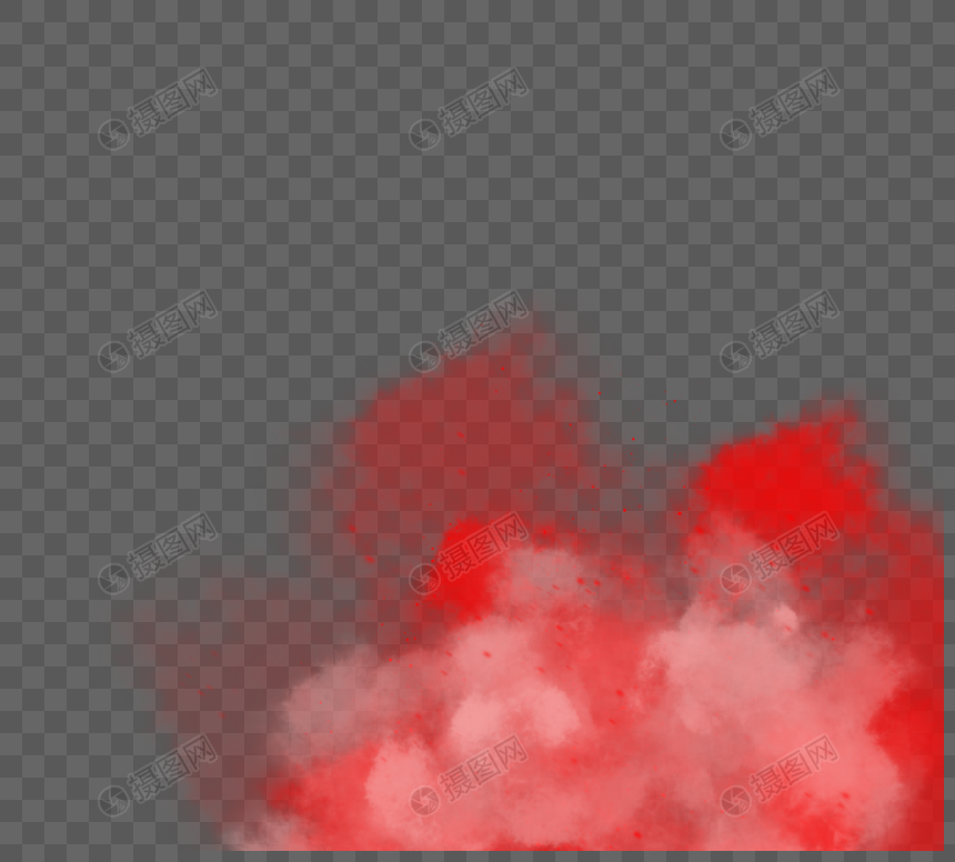 创意感红色手绘浓雾元素图片