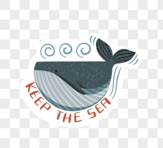 环境保护鲸鱼徽章元素图片