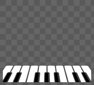 剪纸风格立体黑白色钢琴键图片