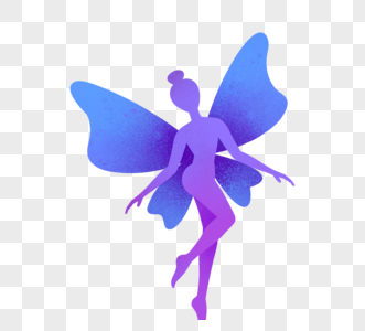 蓝紫色优雅飞翔仙女图片