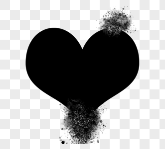 黑色烟雾装饰黑色爱心颗粒装饰素材