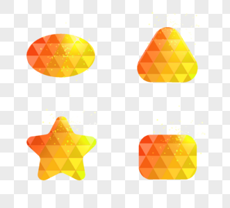 橙黄色多边形菱形渐变元素图片