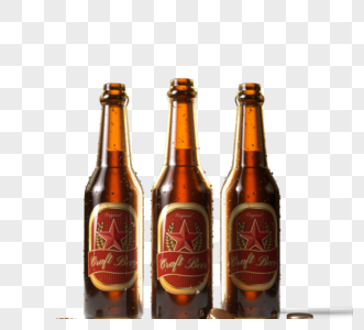 打开瓶盖啤酒3d元素高清图片