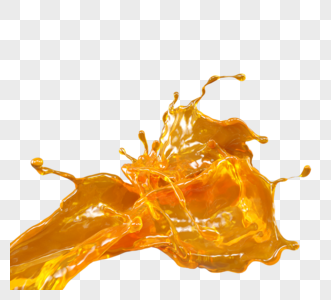 飘散橙汁3d元素图片