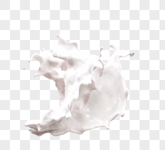 立体飞溅牛奶3d元素图片
