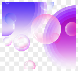 冷色调渐变抽象透明气泡孟菲斯元素图片