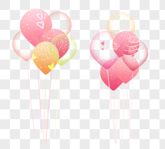 手绘粉色系装饰气球高清图片