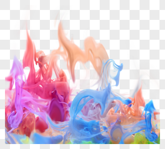 抽象柔和彩色油漆烟雾元素图片