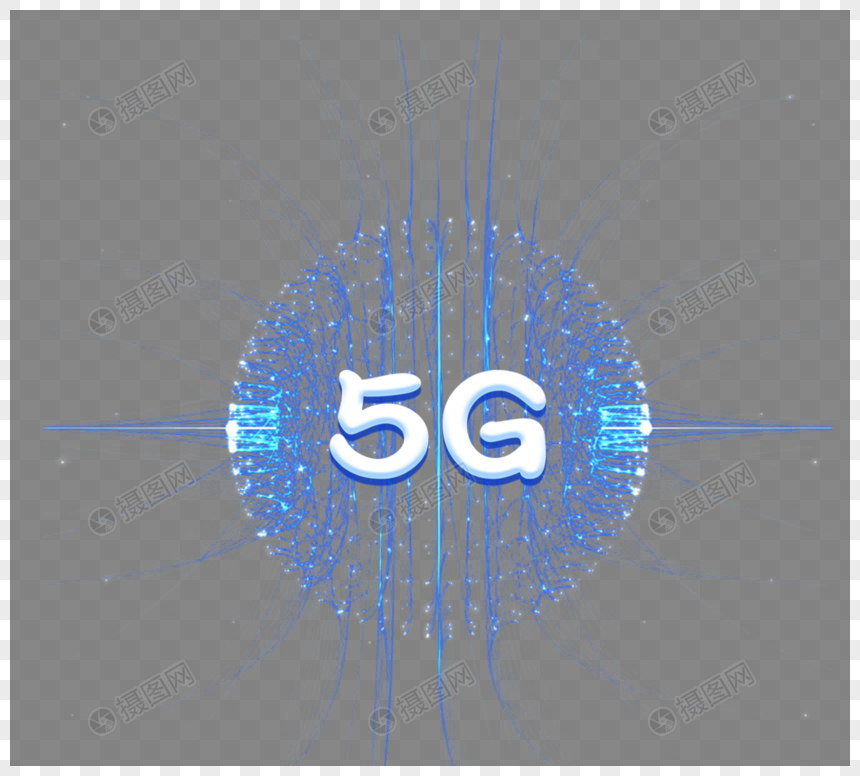 蓝色现代5G网络元素图片