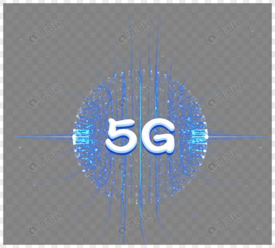 蓝色现代5G网络元素图片