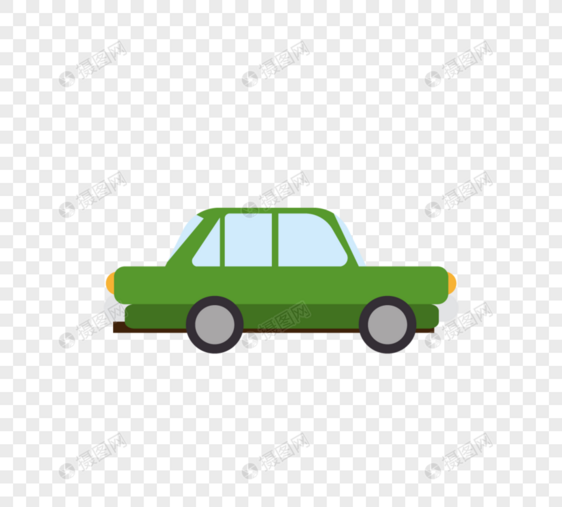 汽车绿色扁平简约创意元素图片