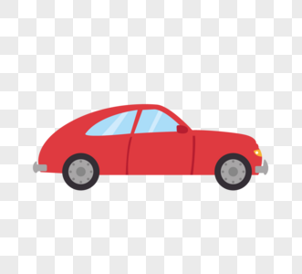 汽车红色矢量简约元素高清图片