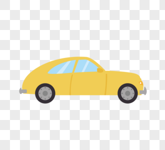 汽车黄色复古矢量简约元素图片