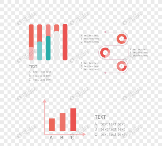 渐进式珊瑚着色商业业务图表数据元素图片