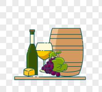 德国葡萄酿酒木质酒桶图片