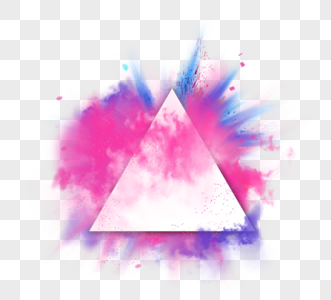 彩色爆炸粉尘三角形边框高清图片