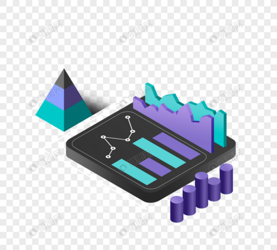 商务25d立体风格渐变数据图片