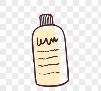 可爱卡通女性化妆品精华素材