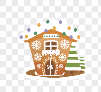 雪屋圣诞节姜饼巧克力饼图片