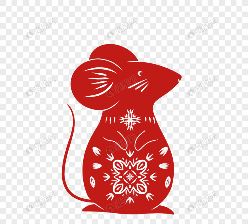 红剪纸窗口花生泼妇