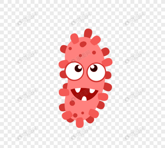 红色病毒病菌细菌三维病毒图片