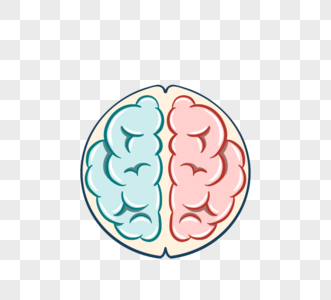 蓝色粉色大脑思考脑子图片