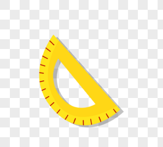 黄色圆角尺量角器尺子图片