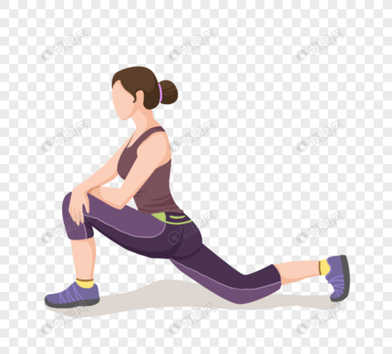 卡通人物健身女性运动健身房图片