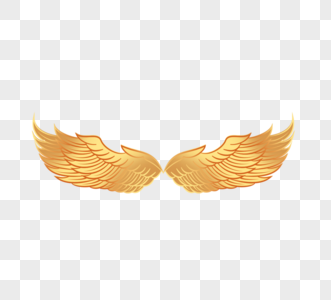 矢量金属金色天使翅膀手绘创意设计图片